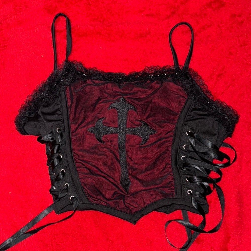 Gothic Lace-Up Corset Top